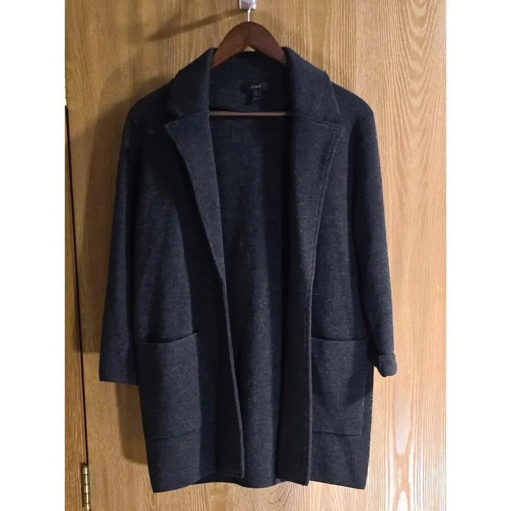 J. Crew Sophie Merino Wool Open Front Sweater Cardigan Blazer